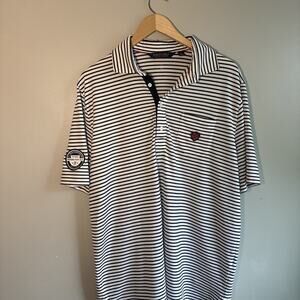 Polo Ralph Lauren men’s Golf Navy & White Striped Cotton Polo Shirt size L